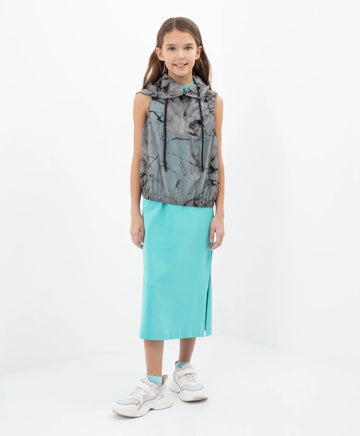 Set din sărafan tricotat și vestă din materiale subțiri de ploaie de la Gulliver