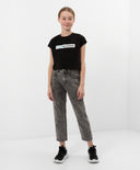 Сиви дънки силует Mom-fit с висока талия Gulliver