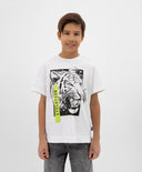 Бяла тениска с голямо графично изображение Gulliver