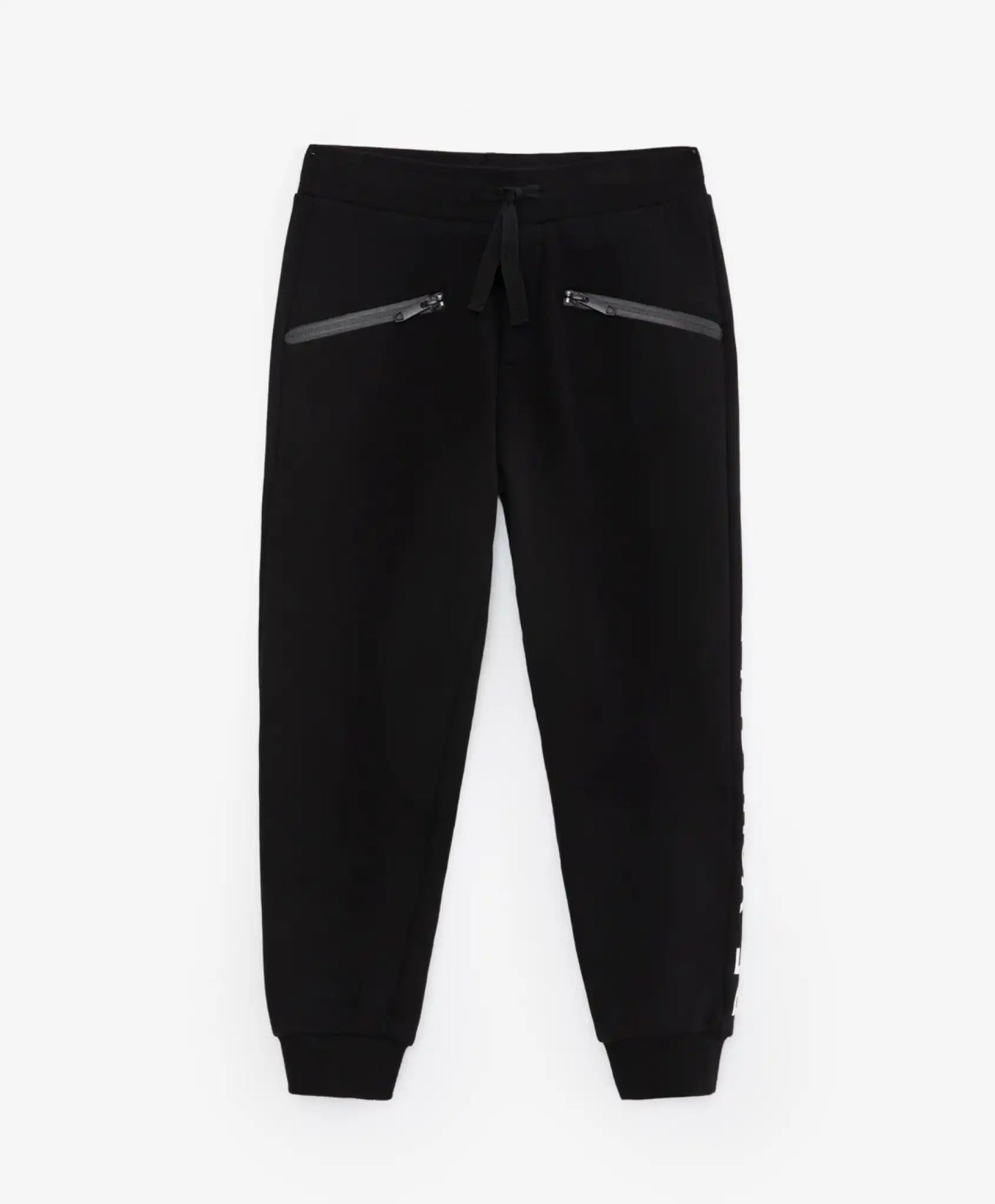 Pantaloni jogger Gulliver negri cu buzunare cu fermoar