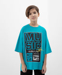 Ярка тюркоазена тениска с къс ръкав Gulliver