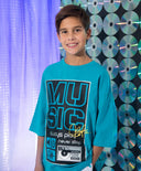 Ярка тюркоазена тениска с къс ръкав Gulliver