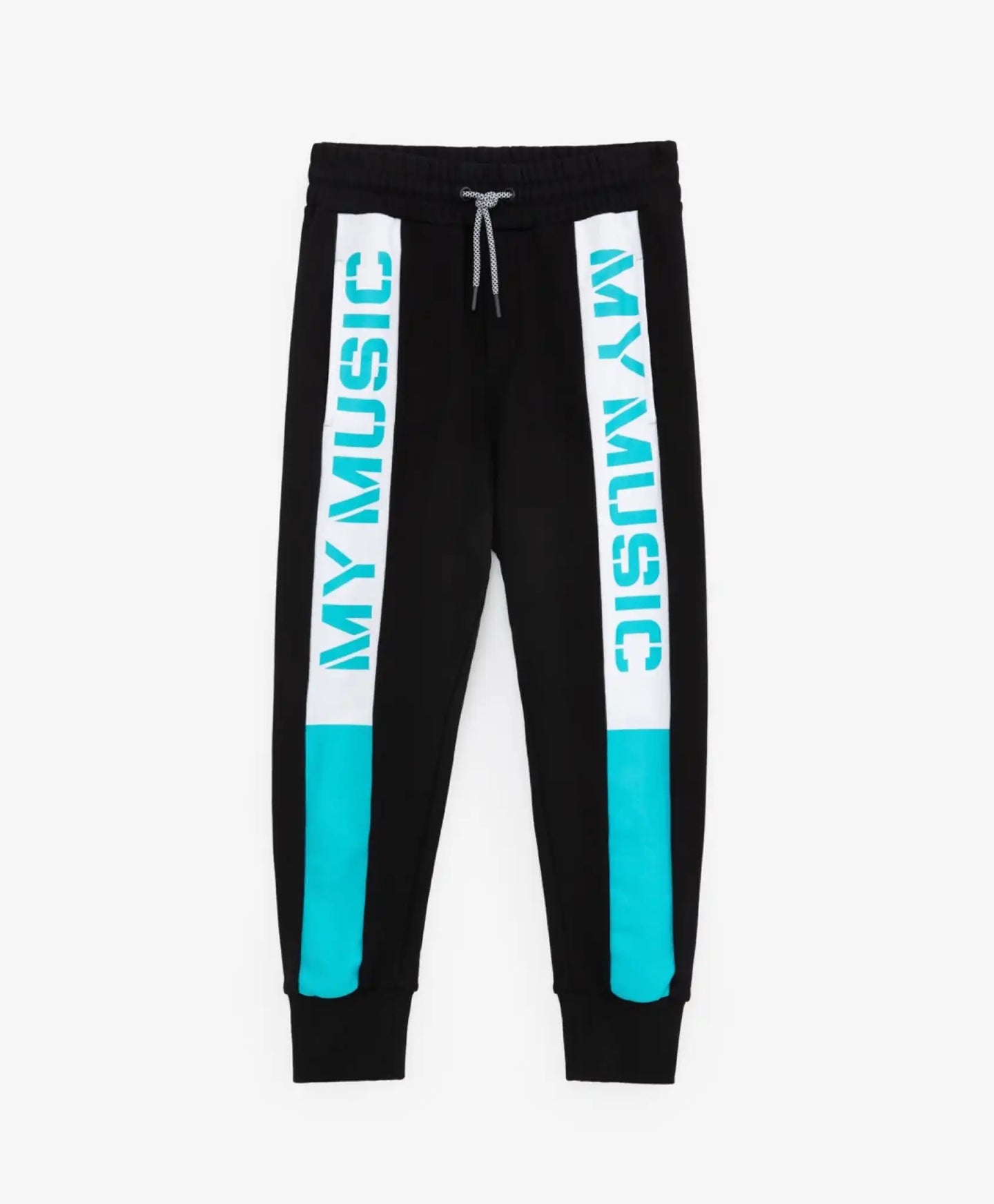 Joggeri cu buzunare și inserții contrastante, negri, Gulliver