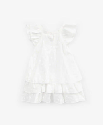 Rochie stratificată cu aripi, mâneci albe Gulliver