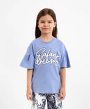 Голяма тениска синя за МОМИЧЕ основен изглед