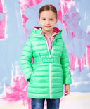 Демисезонно ватирано зелено за МОМИЧЕ основен изглед