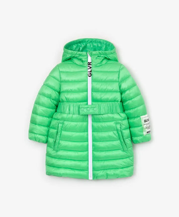 Palton căptușit de tranziție cu glugă verde de la Gulliver