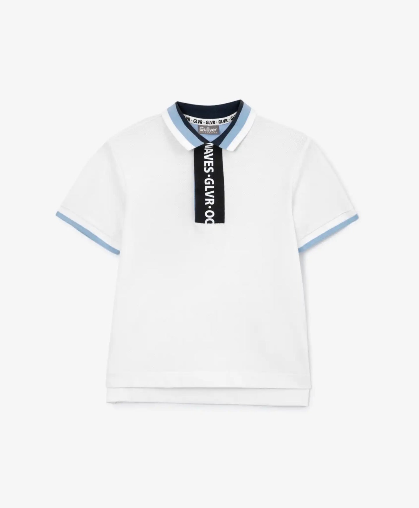 Polo cu mânecă scurtă, alb, Gulliver