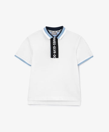 Polo cu mânecă scurtă, alb, Gulliver