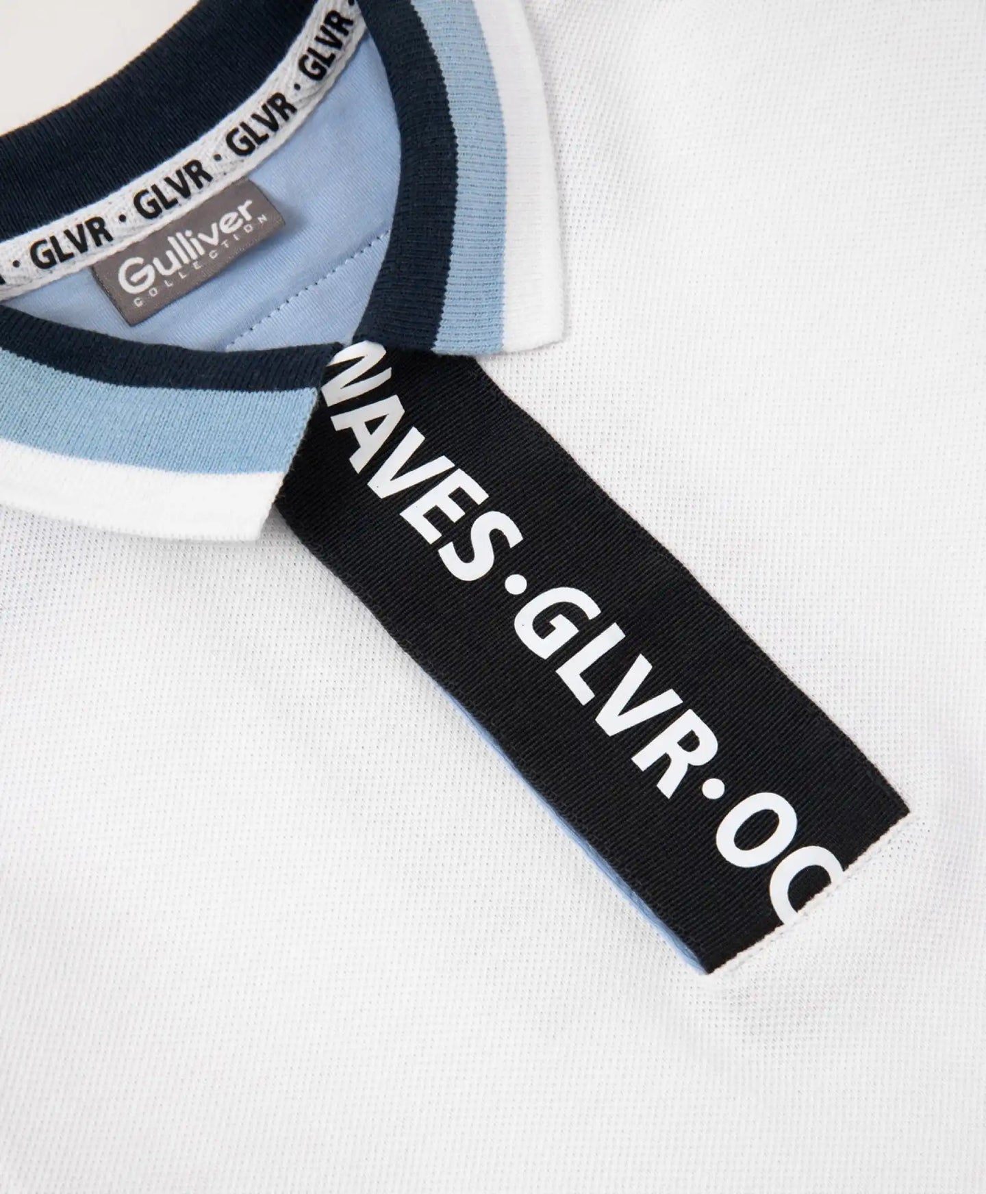 Polo cu mânecă scurtă, alb, Gulliver