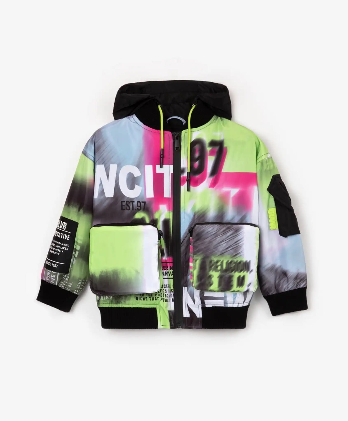 Jachetă bomber cu glugă din material de ploaie gros, Gulliver