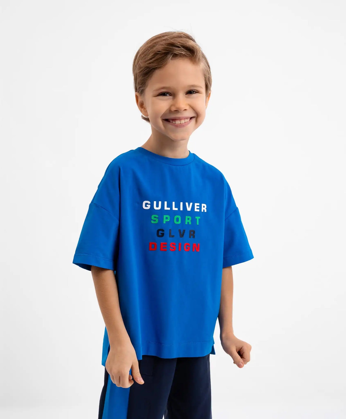 Tricou cu mânecă scurtă, albastru, Gulliver