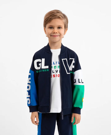 Hanorac din material fleece cu fermoar în stil colorblock Gulliver