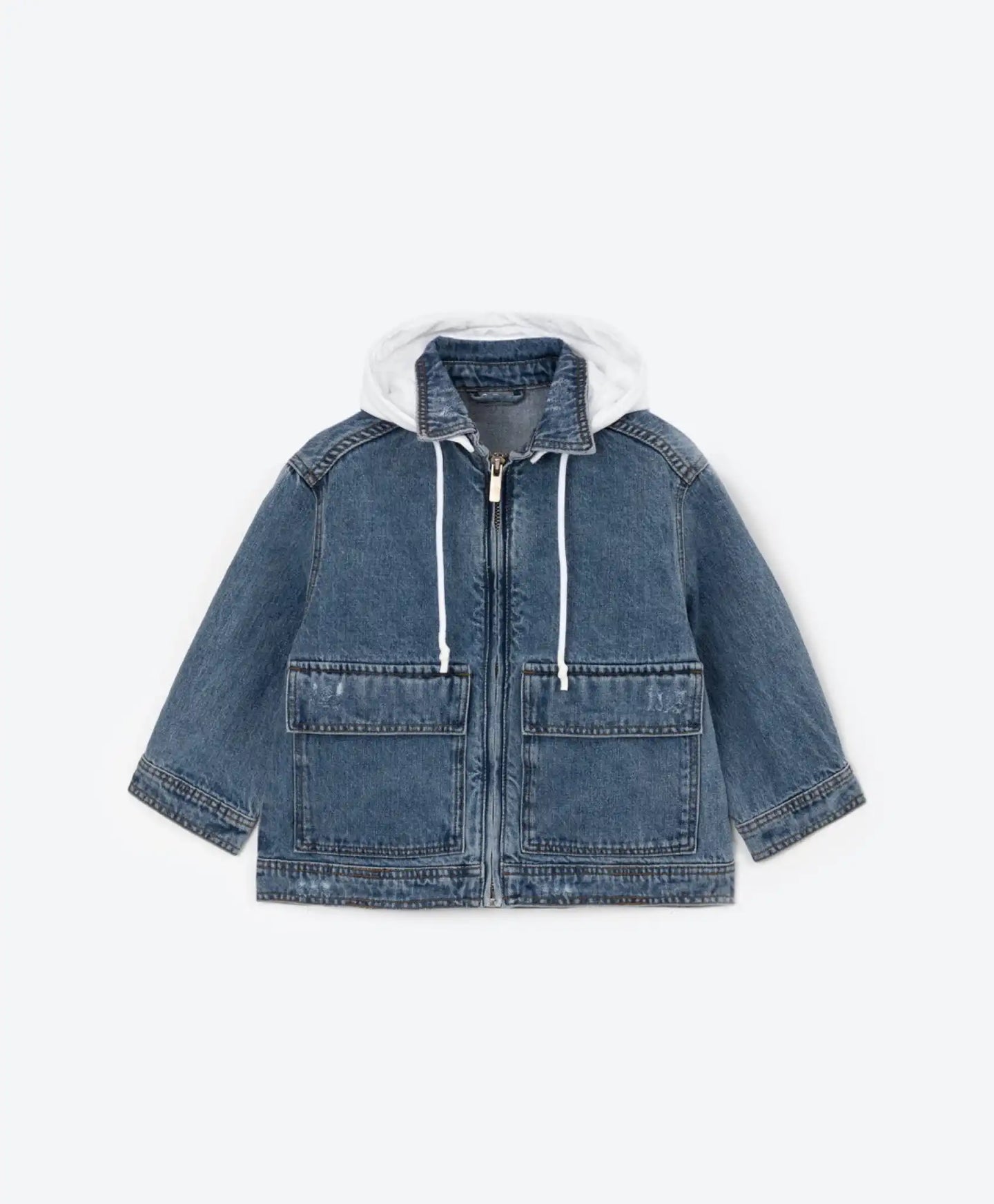 Jachetă din denim cu glugă – albastră, Gulliver