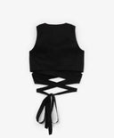 Top textil cu șnururi lungi - negru, Gulliver