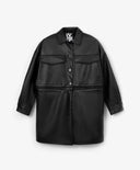 Trench din piele negru transformabil, Gulliver