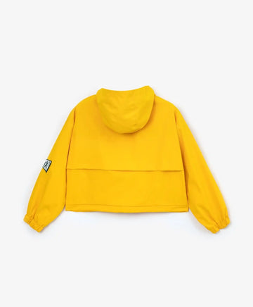 Anorak coupe-vent din material impermeabil gros, galben, cu glugă, Gulliver