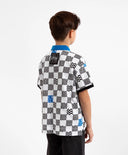 Polo din pique cu grafică alb-negru, Gulliver