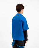 Cămașă largă albastră cu mânecă scurtă din poplin, Gulliver