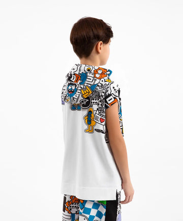 Vestă subțire cu glugă – albă, Gulliver