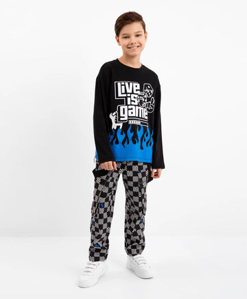 Pantaloni textili în carouri, Gulliver