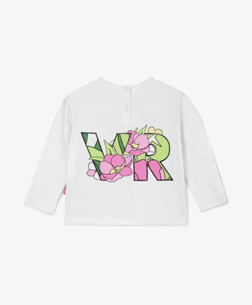 Tricou cu mânecă lungă și imprimeu mare, alb, Gulliver