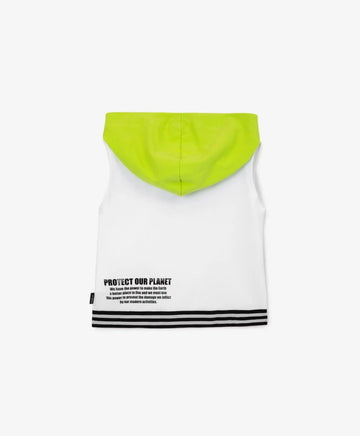 Tricou tricotat cu glugă, alb, Gulliver