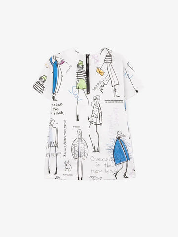 Rochie de vară din poplin cu imprimeu dinamic mare, Gulliver