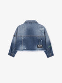 Jachetă din denim cu franjuri la tiv, Gulliver