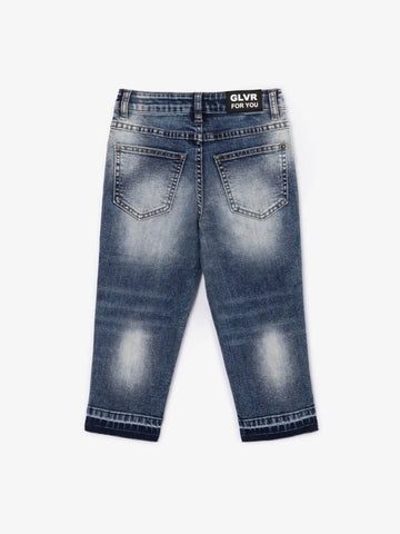 Blugi cu decolorări, uzură, deteriorări și imitație de cusături rupte, Gulliver