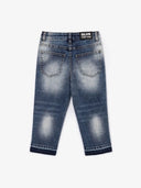 Blugi cu decolorări, uzură, deteriorări și imitație de cusături rupte, Gulliver