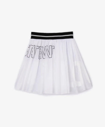 Fustă albă, din material subțire transparent, cu căptușeală din bumbac, pentru fată, Gulliver