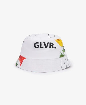 Panama albă din poplin cu imprimeu floral pentru fete Gulliver