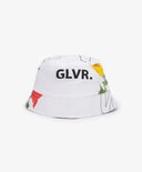 Panama albă din poplin cu imprimeu floral pentru fete Gulliver