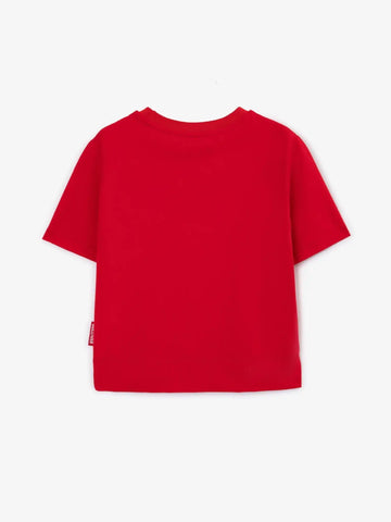 Tricou roșu cu broderie 3D pentru băiat, Gulliver