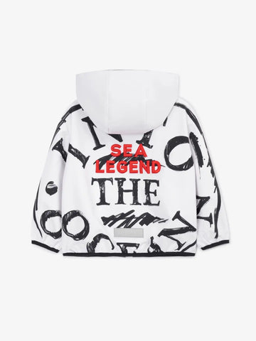 Coupe-vent cu broderie voluminoasă, alb, pentru băiat, Gulliver