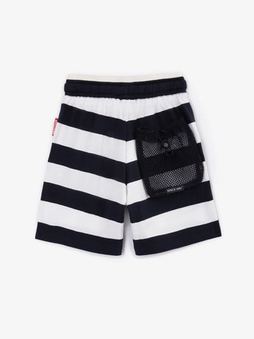 Pantaloni scurți tricot cu dungi și buzunar din plasă, Gulliver