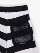 Pantaloni scurți tricot cu dungi și buzunar din plasă, Gulliver