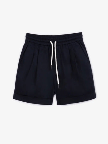 Pantaloni scurți cu tiv răsucit, albaștri, pentru băiat, Gulliver