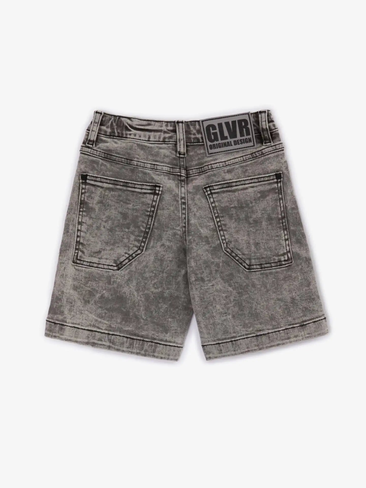 Pantaloni scurți din denim cu vopsea marmorată, Gulliver