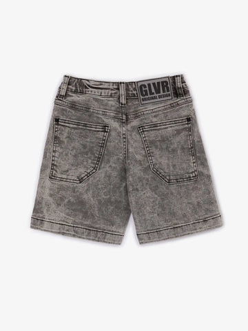 Pantaloni scurți din denim cu vopsea marmorată, Gulliver