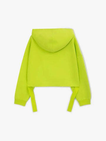 Hanorac scurt oversized cu culoare verde-lămâie pentru fete de la Gulliver