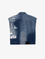 Vestă din denim albastră, cu efect de deteriorare, pentru fete, Gulliver