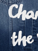 Vestă din denim albastră, cu efect de deteriorare, pentru fete, Gulliver