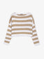 Pulover tricotat, cu dungi late și fir lurex auriu, Gulliver