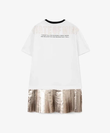 Rochie albă din tricot cu siluetă oversized pentru fete Gulliver