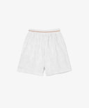 Pantaloni scurți din frotir alb, cu design geometric texturat, pentru fată, Gulliver