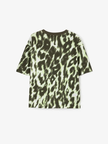 Tricou oversize cu imprimeu stilizat animalier, Gulliver