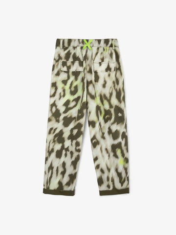 Pantaloni din poplin cu imprimeu stilizat animal print, Gulliver
