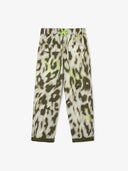 Pantaloni din poplin cu imprimeu stilizat animal print, Gulliver